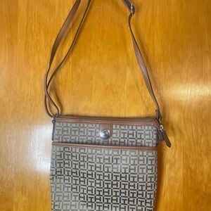 Tommy Hilfiger Beige and Brown Crossbody Bag